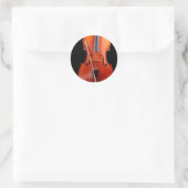 Klassisches Cello auf schwarz Runder Aufkleber (Tasche)