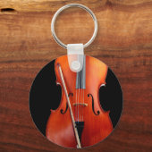 Klassisches Cello auf schwarz Schlüsselanhänger (Vorderseite)