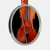 Klassisches Cello auf Schwarzem Silbernes Ornament (Rechts)