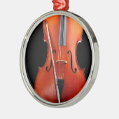 Klassisches Cello auf Schwarzem Silbernes Ornament (Links)