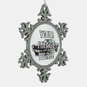 Klassisches Chevy Camaro Foto - addieren Sie Ihr Schneeflocken Zinn-Ornament (Links)