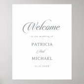 Klassisches, chic Calligraphy-Hochzeits-Willkommen Poster (Vorne)