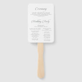 Klassisches, chic Calligraphy-Hochzeitsprogramm Fächer (Rückseite)