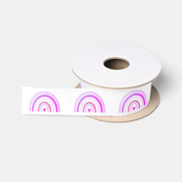 Klassisches Chic Niedliches Lila Regenbogenmuster Satinband