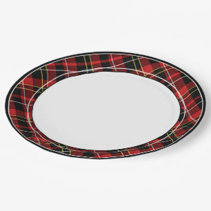 Klassisches Chic Red Black Yellow White Tartan Mus Pappteller