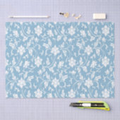 Klassisches chinesisches Blumendesign Blau Seidenpapier (Handwerk)