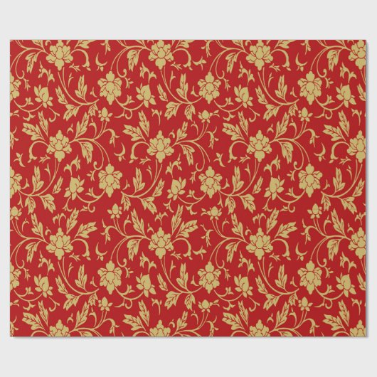 Klassisches chinesisches Blumendesign Geschenkpapier (Flach)