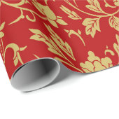 Klassisches chinesisches Blumendesign Geschenkpapier (Rolleneckpunkt)