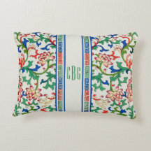 Klassisches Chinoiserie-Chic-Akzentschoner mit Mon