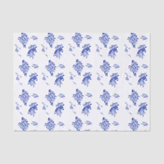 Klassisches Chinoiserie Chic Blumenmuster Seidenpapier (Vorderseite)