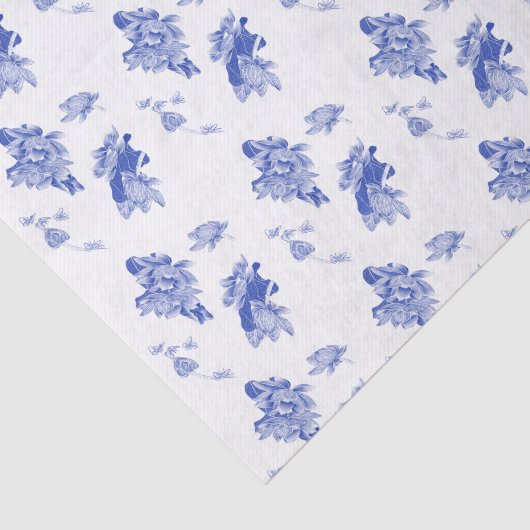 Klassisches Chinoiserie Chic Blumenmuster Seidenpapier (Ausschnitt)