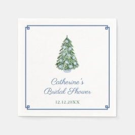 Klassisches Chinoiserie Weihnachtsbaum Party Serviette