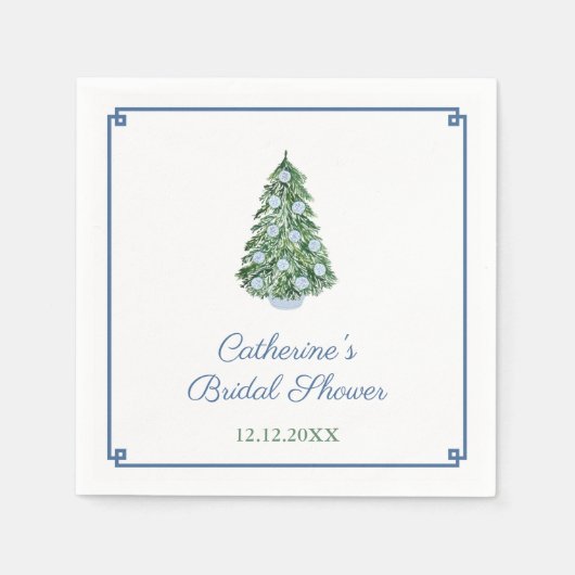 Klassisches Chinoiserie Weihnachtsbaum Party Serviette (Vorderseite)