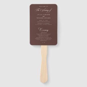Klassisches Choco-Elfenbein-Kalligrafie-Hochzeitsp Fächer