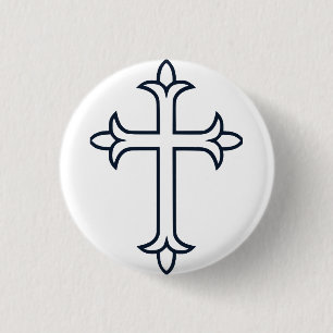 Klassisches christliches Kreuz Minimalistische Kun Button
