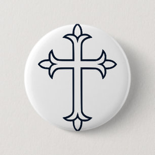 Klassisches christliches Kreuz Minimalistische Kun Button