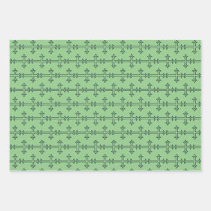 Klassisches christliches Kreuz Minimalistische Kun Geschenkpapier Set