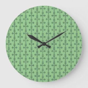 Klassisches christliches Kreuz Minimalistische Kun Große Wanduhr