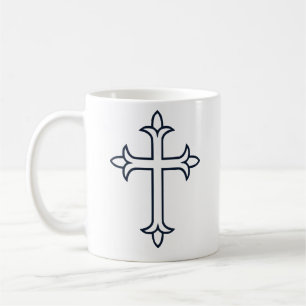 Klassisches christliches Kreuz Minimalistische Kun Kaffeetasse