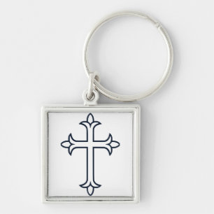 Klassisches christliches Kreuz Minimalistische Kun Schlüsselanhänger