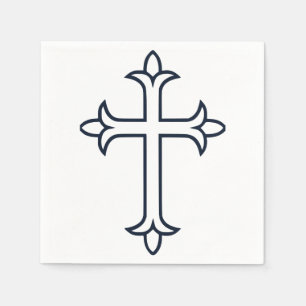 Klassisches christliches Kreuz Minimalistische Kun Serviette