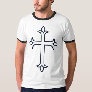 Klassisches christliches Kreuz Minimalistische Kun T-Shirt
