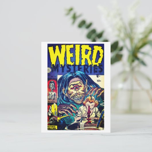 Klassisches Comic Postkarte (Stehend Vorderseite)