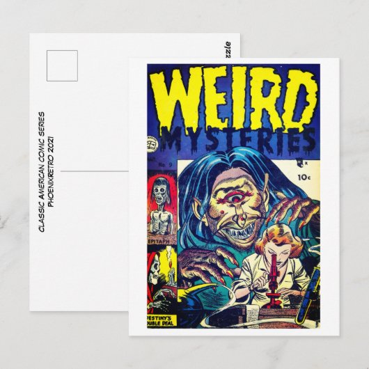 Klassisches Comic Postkarte (Vorne/Hinten)