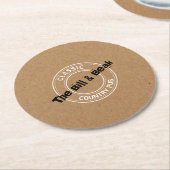 Klassisches Country Pub Logo, Pub/Brauerei Runder Pappuntersetzer (Angewinkelt)