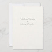 Klassisches Creamy White Linen Hochzeitsskript Einladung (Rückseite)