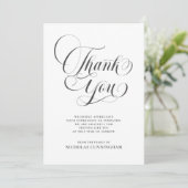 Klassisches Cursive Script Calligraphy Memorial Dankeskarte (Stehend Vorderseite)