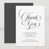 Klassisches Cursive Script Calligraphy Memorial Dankeskarte (Vorne/Hinten)