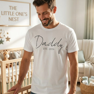 Klassisches Dad EST Jahr Einfaches Familien-Script T-Shirt