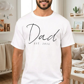 Klassisches Dad EST Jahr Einfaches Familien-Script T-Shirt
