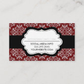 Klassisches Damaskusmuster (rot) Ernennung Terminkarte (Rückseite)