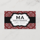 Klassisches Damaskusmuster (rot) Ernennung Terminkarte (Vorderseite)