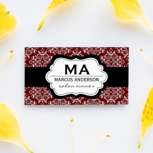 Klassisches Damaskusmuster (rot) Ernennung Terminkarte