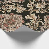 klassisches Damast-Jacquard-Muster mit Frameabstra Geschenkpapier (Ecke)