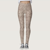 Klassisches Damastbraunmuster Leggings (Vorderseite)