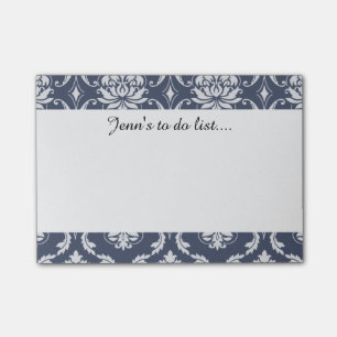klassisches Damastmarineblau gray.png Post-it Klebezettel