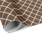 Klassisches Dark Coffee Brown White Karo Muster Geschenkpapier (Rolleneckpunkt)