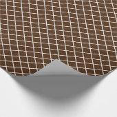 Klassisches Dark Coffee Brown White Karo Muster Geschenkpapier (Ecke)
