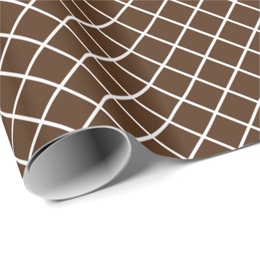 Klassisches Dark Coffee Brown White Karo Muster Geschenkpapier (Rolleneckpunkt)