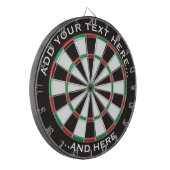 Klassisches Dartboard mit benutzerdefiniertem Text Dartscheibe (Vorderseite Links)