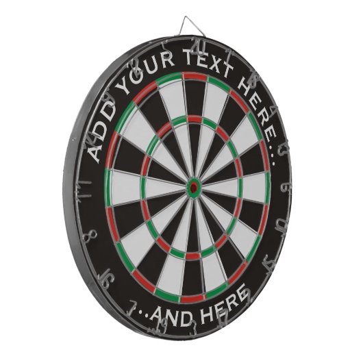 Klassisches Dartboard mit benutzerdefiniertem Text Dartscheibe (Vorderseite Links)