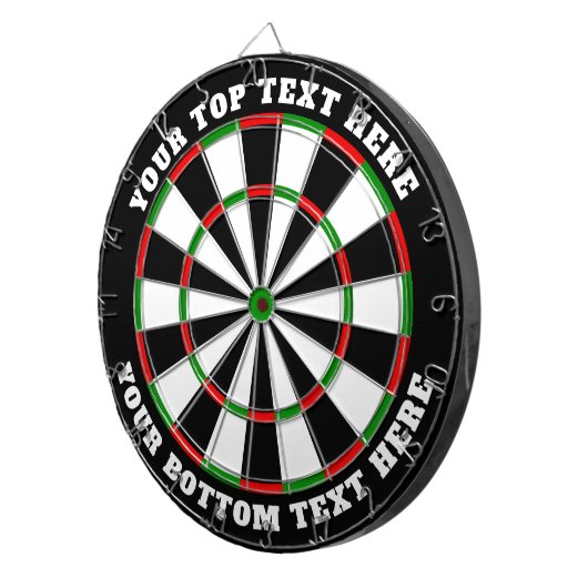 Klassisches Dartboard mit benutzerdefiniertem Text Dartscheibe (Vorderseite rechts)