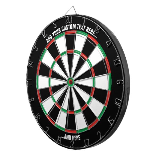 Klassisches Dartboard mit benutzerdefiniertem Text Dartscheibe (Vorderseite rechts)