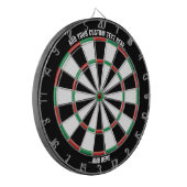 Klassisches Dartboard mit benutzerdefiniertem Text Dartscheibe (Vorderseite Links)