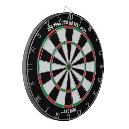 Klassisches Dartboard mit benutzerdefiniertem Text Dartscheibe (Vorderseite Links)