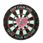 Klassisches Dartboard mit Steak Dartscheibe (vorne)